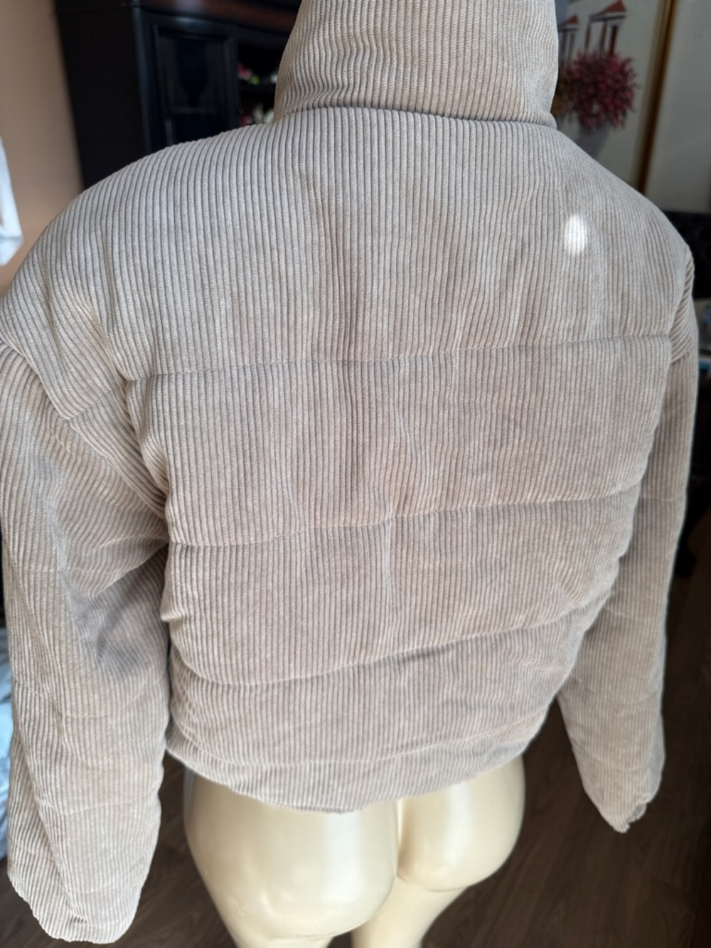 Fashion Nova Taupe Corduroy Puffer Jacket - Picture 5 of 10